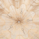 XXL Rattan organic shape flower hanging lamp -  120 cm - natural color